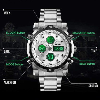 Men’s Digital Watch Waterproof Stainless Steel