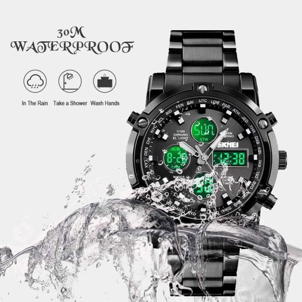 Men’s Digital Watch Waterproof Stainless Steel