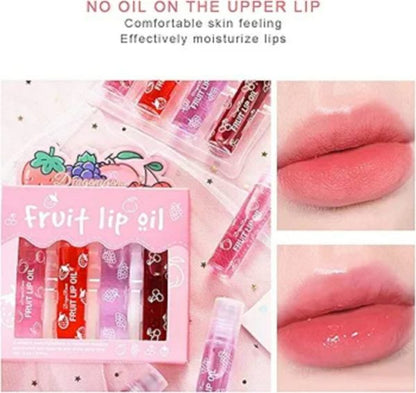 Fruit Lip Oil Set – Pack of 4 | Non-Sticky, Long-Lasting & Moisturizing Lip Care Oil