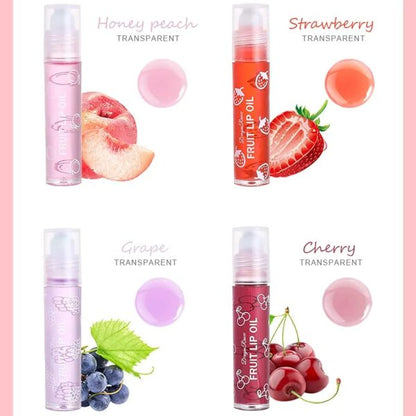 Fruit Lip Oil Set – Pack of 4 | Non-Sticky, Long-Lasting & Moisturizing Lip Care Oil