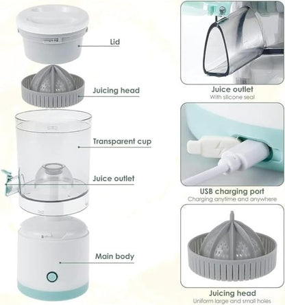 Rechargeable | Hands-Free | Easy to Clean – Portable Electric Citrus Juicer for Orange, Lemon & Grapefruit
