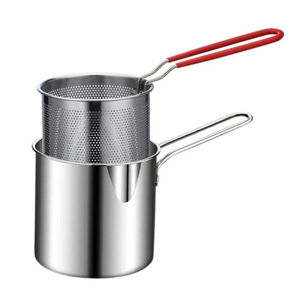 Stainless Steel Deep Fryer Pot with Strainer Basket – 12L Capacity for Frying, Boiling & Baking