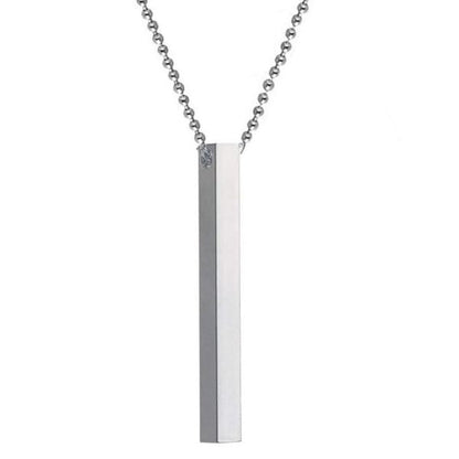 Vertical Bar Pendant Necklace – Stylish Locket Chain for Men, Boys & Girls