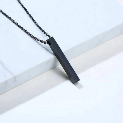 Vertical Bar Pendant Necklace – Stylish Locket Chain for Men, Boys & Girls